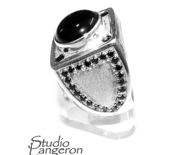 Black onyx ring 925 sterling silver size 10, Handmade ring, single copy, 925 sterling silver, Black onyx, silver ring, gemstone - 1 piece