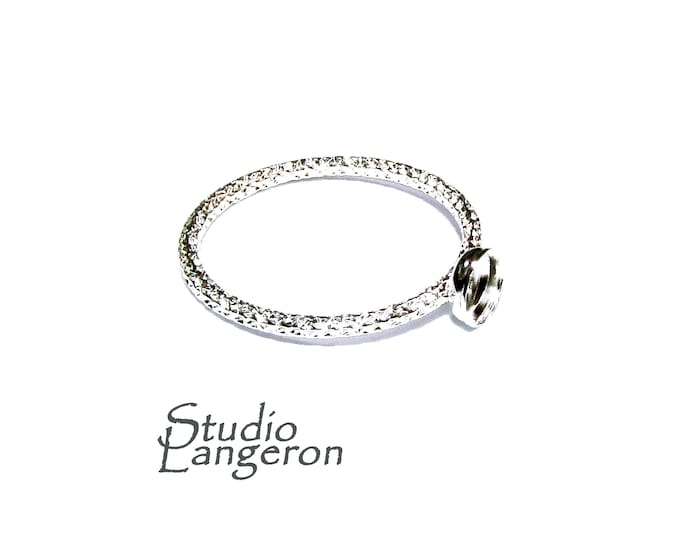 925 sterling silver blank ring with bezel cup 4 mm size 4, 5, 6, 7, 8, 9, 10, 11, bezel cup, base ring, Jewelry making, Setting - 1 piece