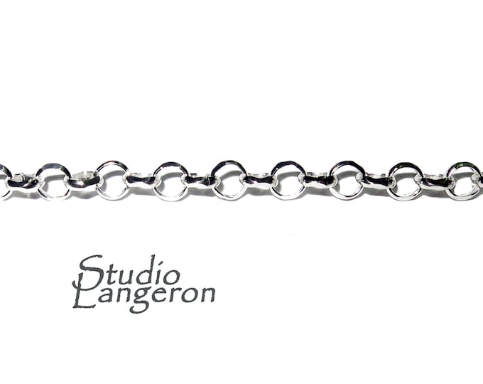 3.3 mm 925 Sterling Silver rolo cable chain, silver rolo chain, shiny chain, Jewelry making, sterling silver chain - 1 Ft (30 cm)
