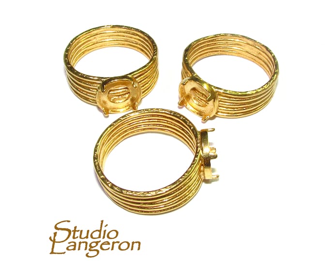 14K Yellow gold filled blank ring with bezel cup 8mm size 6, 7, 8, base ring, bezel cup, setting, gold filled ring, Jewelry making - 1 piece