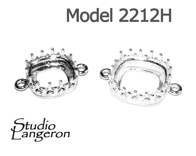 925 Sterling Silver Octagon Bezel Cups for cabochon cushion size 10x10 and 12x12 mm, Bezel cups, Setting, Jewelry making, Blank - 1 piece