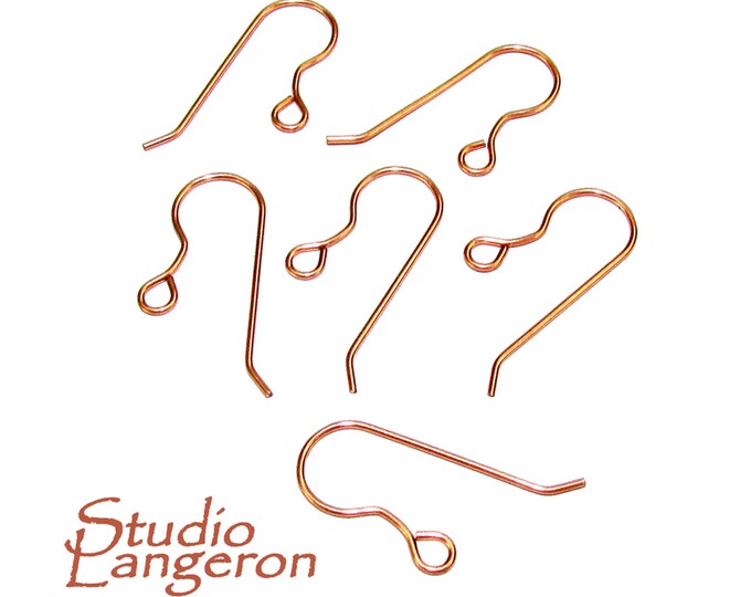 14K Rose Gold Filled Ear Wire with Loop, Rose Gold Filled, Earrings gold filled, Jewelry making, Earring components - 1 pair (2 pieces)