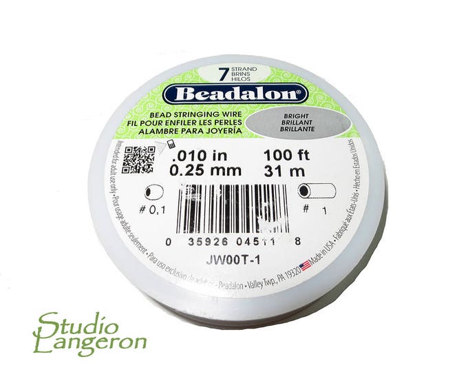 Beading wire Beadalon 7 Strand 7 sizes silver color, Wire, Beadalon, Beading wire, Beading, Jewelry making, Silver - 1 meter (3.3 Ft)