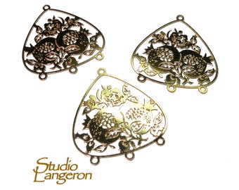 14K Gold filled connector size 21x22 mm, gold filled link component, Pomegranate link, Gold filled, Connector, Jewelry making - 1 piece