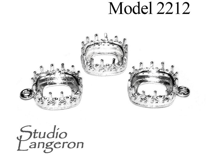 925 Sterling Silver Bezel Cups for cabochon cushion size 10x10 and 12x12 mm, Bezel cups, Silver bezel cups, Jewelry making - 1 piece