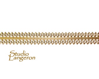 14K Yellow Gold filled Gallery wire, Bezel wire, Gallery ribbon, Gallery pattern, Gold Filled Wire, Jewelry making, Setting - 4 inch (10 cm)