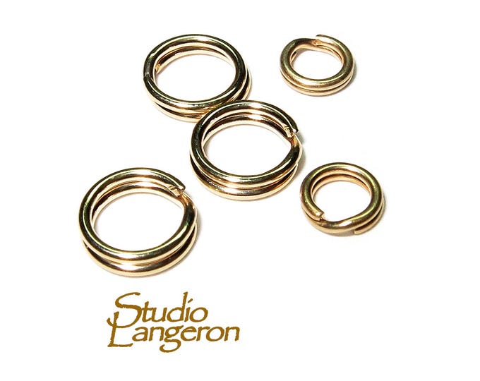 14K Solid gold Split ring size 3.5, 4.5, 5.5 mm, 14K Solid gold, Gold Split ring, Solid gold ring, Jewelry making - 1 piece