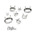 925 sterling silver Oval Basket 4-Prong Setting size 3x5 - 12x16 mm, Bezel cup, Jewelry making, Prong setting, Basket setting - 1 piece product logo
