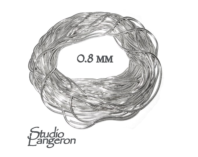 925 Sterling Silver snake beading chain thickness 0.8 mm, beading snake chains, Jewelry making, silver chains, beading chains - 1 Ft (30 cm)