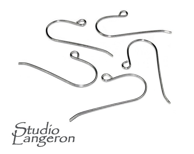 925 Sterling Silver Ear Wire with Loop, Silver earrings, Ear wire, Silver ear wire, Earring components, Jewelry making - 1 pair (2 pieces)