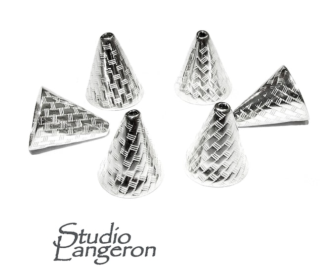 925 Sterling silver Bead Cones, Beading, Beading cone, Jewelry making, Sterling silver, Silver 925, End caps, Silver cone - 1 pair (2 piece)