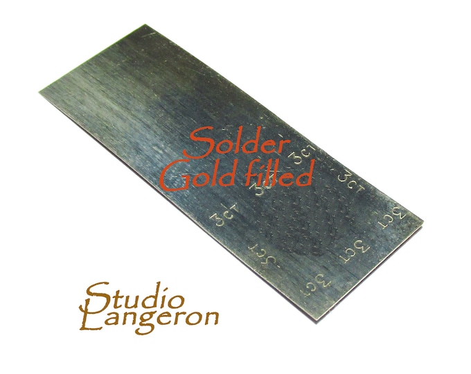 14/20 Gold filled Sheet Soft Solder 18 Ga, Jewelry making, solder gold filled, Jewelry making, soft solder - 1 gram (20x5 mm)
