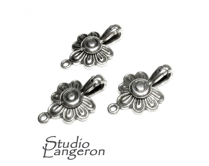 925 Sterling Silver Fold-Over Magnetic Clasp, Magnetic clasp, Clasp, Silver clasp, Round clasp, Sterling silver, Jewelry making - 1 piece