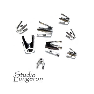 925 Sterling Silver Round 4-Prong Settings size 2.0 - 8.0 mm, Silver round setting, Jewelry making, Low-Base Prong Setting - 1 piece