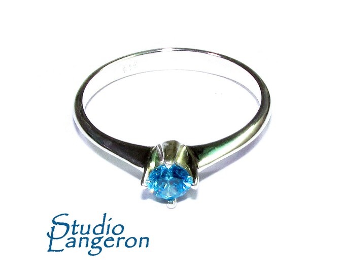 Blue topaz ring 925 sterling silver size 8, Handmade ring, single copy, sterling silver, Blue topaz ring, silver ring, gemstone