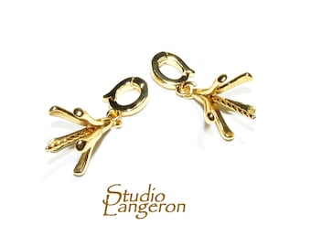 14K Yellow Gold Filled Large Bails Connectors For Jewelry, Pearl Component Mounting, Jewelry making, Gold filled bead caps - 1 piece