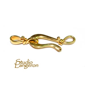 14K Yellow Gold filled Hook Eye Large Clasp, Gold Filled, Hook Eye clasp, Clasp findings, Jewelry making, Gold Filled clasp - 1 piece