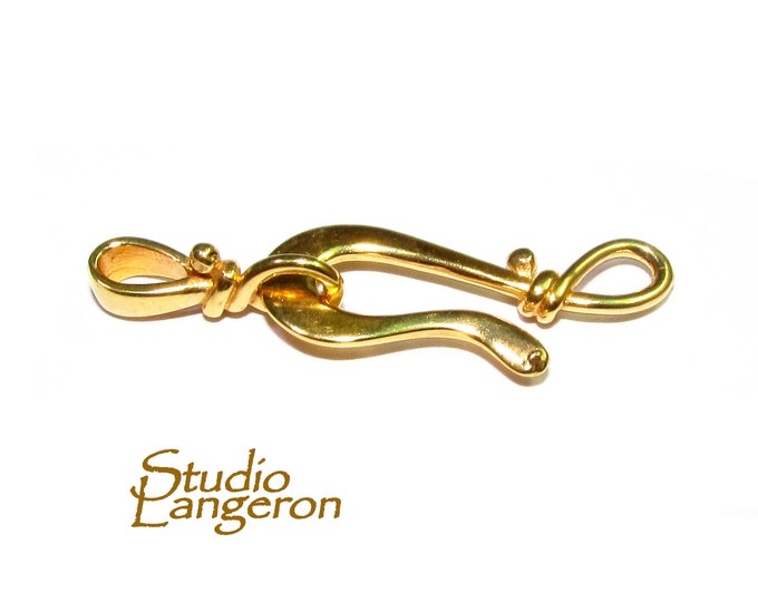 14K Yellow Gold filled Hook Eye Large Clasp, Gold Filled, Hook Eye clasp, Clasp findings, Jewelry making, Gold Filled clasp - 1 piece