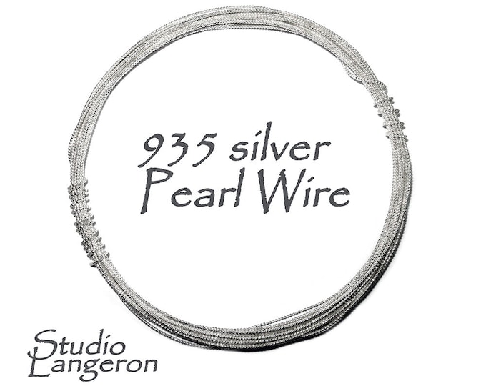 935 argentium silver pearl wire, Silver wire, Pearl wire silver, Argentium silver, Silver 935, Wire silver, Decorative wire - 4 inch (10 cm)