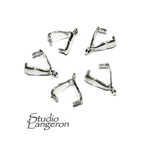925 Sterling silver Pinch Pendant Bail with ring size 11 mm, sterling silver Bail, Bail, Jewelry making, Silver, bail for pendant - 1 piece