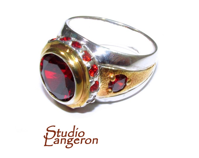 Statement Garnet ring 925 sterling silver size 7, Handmade ring, single copy, sterling silver, Garnet ring,  silver ring, red gemstone