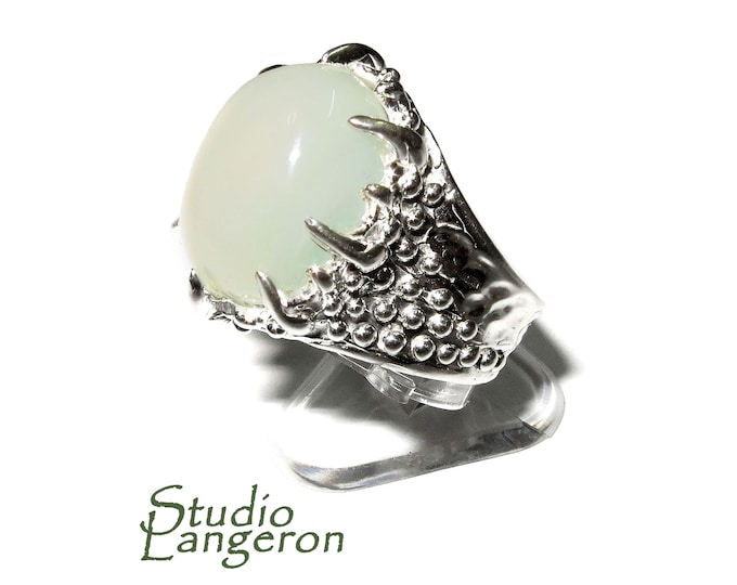 Statement Natural White opal ring 925 sterling silver size 8, Handmade ring, single copy, sterling silver, White opal, silver ring, gemstone
