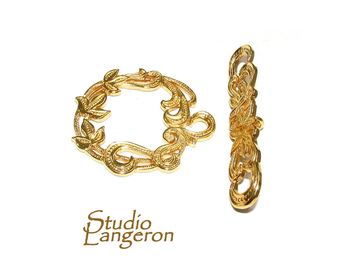14K Yellow Gold filled decorative Toggle Clasp size 27x25mm, Gold Filled Toggle clasp, Jewelry making, Gold Filled, Clasp toggle - 1 piece