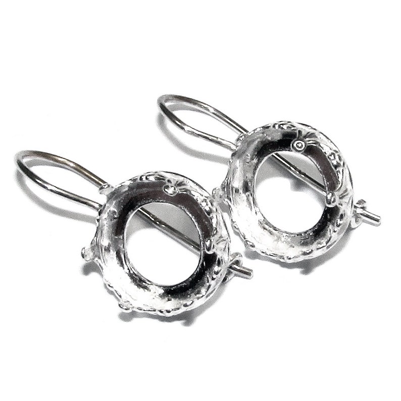 12 Mm 925 Sterling Silver Blank Earrings With Round Bezel Cup - Etsy