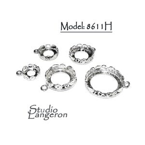 925 スターリング シルバー ラウンド ベゼル カップ、モデル 8611、サイズ 8 - 20 mm、ベゼル カップ、ブランク ペンダント、ジュエリー製作、セッティング、シルバー ペンダント - 1 個