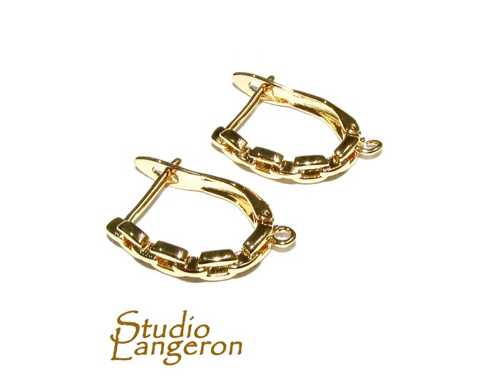 14K Yellow Gold Filled Lever-Back Ear Wire with Open Ring size 13x20 mm, Jewelry making, Lever Back earrings, Gold Filled -1 pair (2 piece)