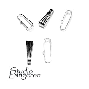 925 Sterling silver medium Snap-On Pendant Bail size 8.5x2.5 mm, sterling silver snap-on Bail, Jewelry making, Bail findings - 1 piece
