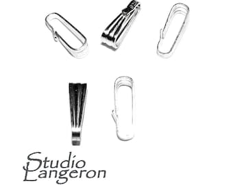 Colgante de plata de ley 925 con enganche a presión mediano, tamaño 8,5 x 2,5 mm, enganche a presión de plata de ley, fabricación de joyas, componentes para enganches - 1 pieza