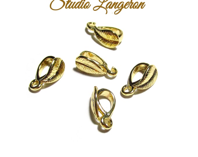 14K Yellow Gold Filled Teardrop Pendant Bails with Hidden Loop sizes 4x8mm, Gold filled Bail, Bail, Bail finding, Jewelry making - 1 piece