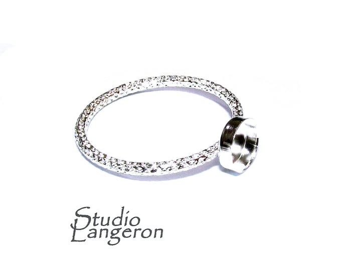 925 sterling silver blank ring with bezel cup 5 mm size 4, 5, 6, 7, 8, 9, silver ring, bezel cup, base ring, Jewelry making, ring - 1 piece