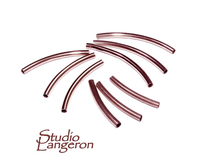 14K Rose Gold Filled Curved Tube beads diameter 2.0 mm Length 25, 30 mm, tube beads, tubes gold filled, Jewelry making - 1 piece