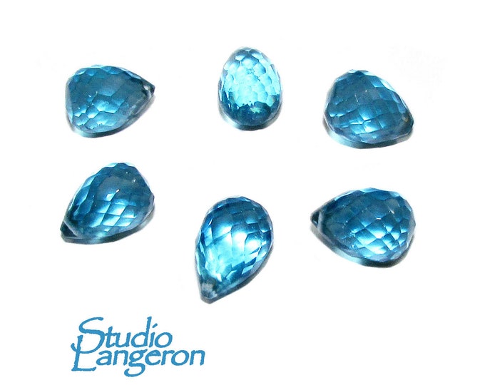 Natural Blue topaz Teardrop faceted Beads size 10x8 mm, Blue topaz Gemstone, Jewelry making, Natural Gemstone Teardrop beads - 1 piece