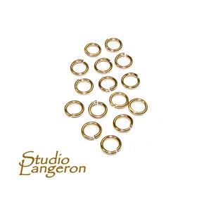 10 pcs/Pkg 14K Gold Filled Open Jump Rings 21 Gauge (0.7 mm) Inside Diameter 2.0, 2.5, 3.0, 4.0, 5.0 mm, Open jump rings, 14K Gold Filled