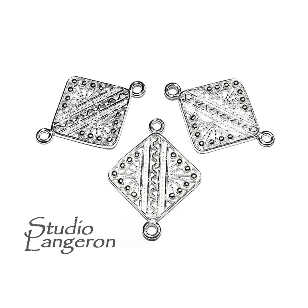 925 Sterling Silver Connector 2.5x1.6 Cm, Silver Connector 8190, Link Connector, Connector