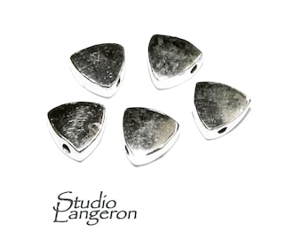 925 Sterling silver triangle flat beads size 6.2x2.2 mm, Flat beads, Silver beads, Jewelry making, Beads bracelet, Silver beads - 1 piece
