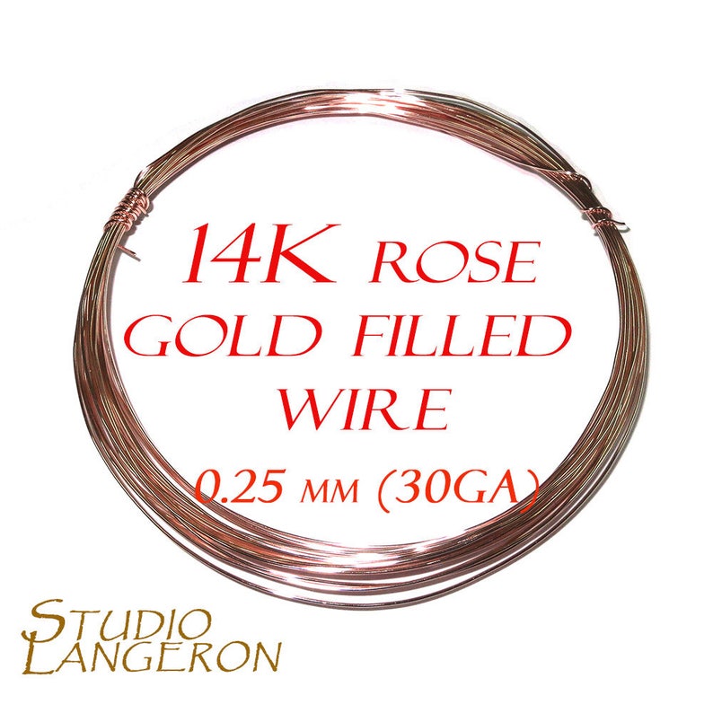 Rose gold filled 3.0 meters ON SALE!! 10 Ft Gold Filled wire Wire Wrapping 14K real rose gold filled wire 30 Gauge Wire