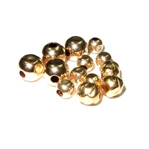 14K yellow gold filled hammered beads size 3.0-12.0 mm, Hammered gold filled beads, Jewelry making, gold filled beads - 1 piece image 3