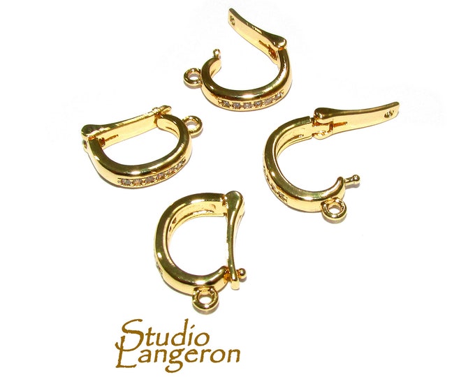14K Yellow gold filled Pendant Bail with button, Jewelry making, bail with loop, Bail, Gold filled, Bail gold filled, Bail finding - 1 piece
