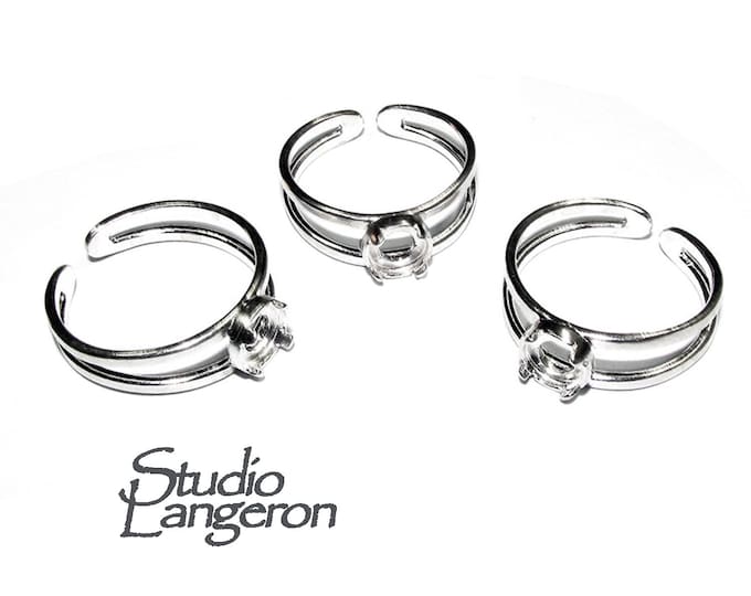 925 sterling silver open blank ring with a bezel cup 6 mm, silver ring, Jewelry making, base ring, setting, bezel cup, blank ring - 1 piece