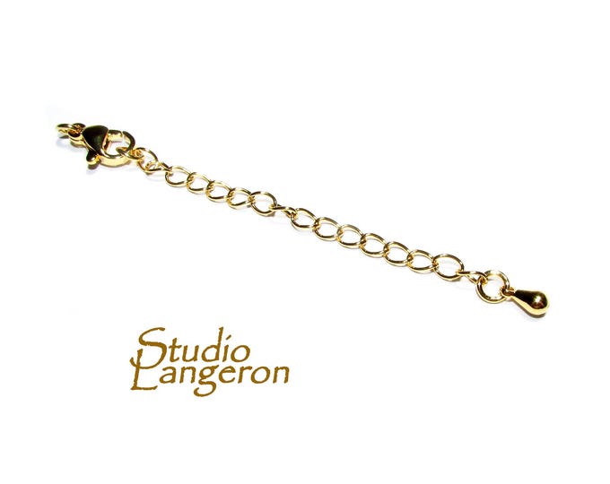 14K Gold Filled Extension Chain size 5cm, oval chain 6.0x4.0mm, lobster clasp 10mm - 1 piece