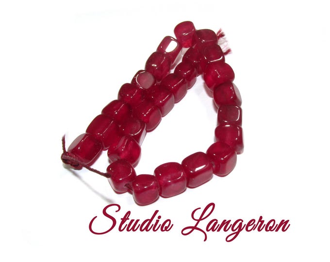 SALE!  Natural Ruby Beads Cube 7x7mm 1 strand 20cm long (About 22 beads), Natural Ruby, Jewelry making - 1 strand