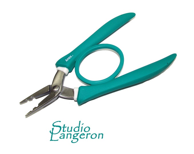 Anex #257 Rubber grip stainless plier Beads crimping, Large Plier Anex #257, Jewelry making, Jewelry tools, Jewelry crimp pliers  - 1 piece