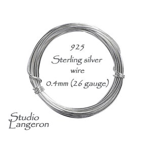 EN VENTE 3,0 mètres 10 pi Fil dargent sterling 925 Demi-dur 0,4 mm 26 GA, Fabrication de bijoux, Fil dargent, Fil, Fil dargent sterling image 1