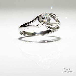 Bague topaze blanche en argent sterling 925 taille 7, Bague faite main, exemplaire unique, argent sterling, Bague topaze blanche, bague en argent, Bague cadeau