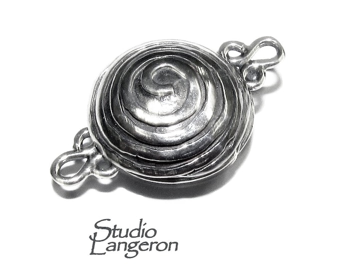 925 Sterling Silver Button Padlock Large Magnetic Clasp, Magnetic clasp, Silver clasp, Large clasp, Silver, Jewelry making - 1 piece