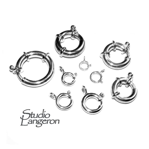 925 Sterling Silver Spring Ring Clasps Sizes 5-25 Mm Spring - Etsy